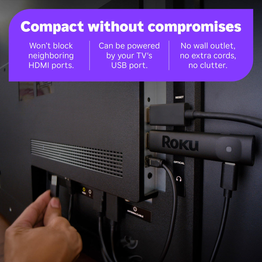 Roku Streaming Stick Plus - 4K & HDR Roku Streaming Device for TV with Voice Remote - Free & Live TV