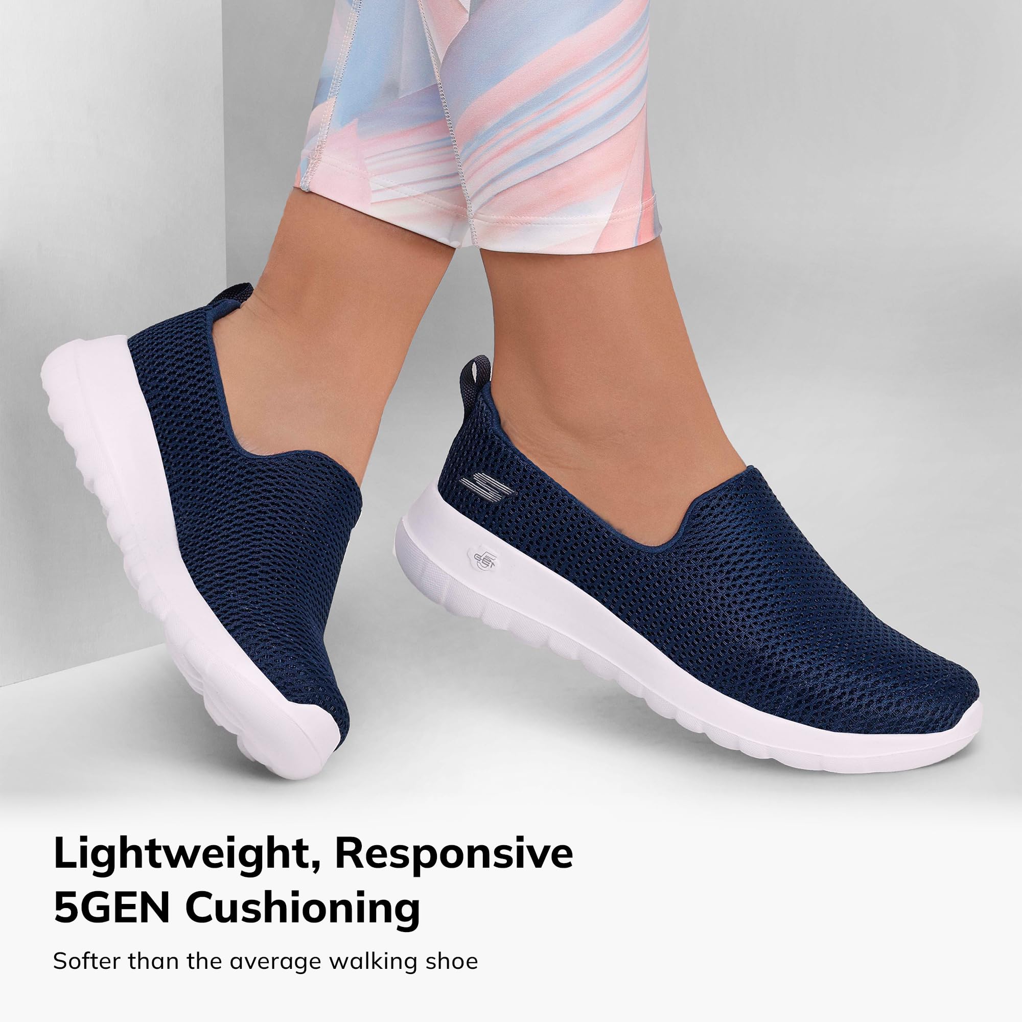 Skechers Women's Go Walk Joy Sneaker, Navy/White, 7