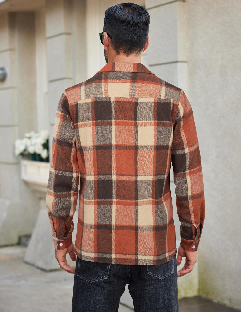 COOFANDY Men's Flannel Shirts Casual Button Down Plaid Shirt Jacket Long Sleeve Fleece Shacket