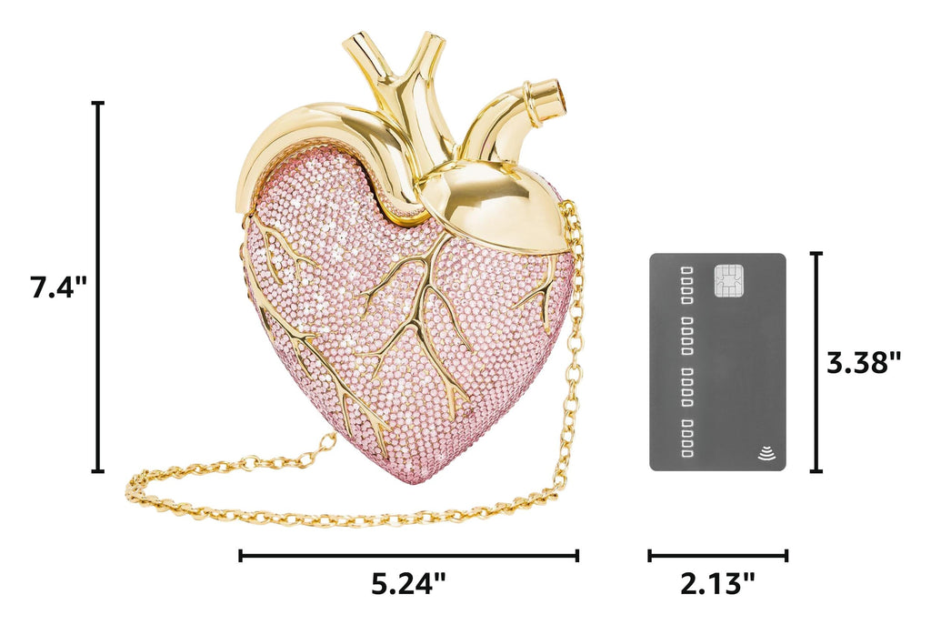 JW PEI Women's Maren Artificial Crystal Heart Shaped Bag - Pink