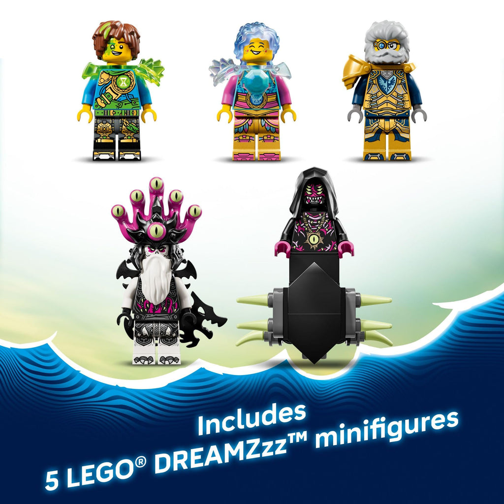 LEGO DREAMZzz Tiger Shark Tank Building Toy for Boys & Girls - Ages 9+ - Pretend Play Set for Kids, Ages 9+, W/2 Build Options - Includes 5 Minifigures - Gift Idea for Birthdays - 71515