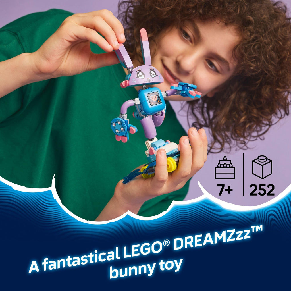 LEGO DREAMZzz Izzie and Bunchurro The Gaming Bunny - Fantasy Bunny Toy for Kids, Boys and Girls, Ages 7+ - Building Set with Hero Minifigure - Gift Idea for Birthdays - 71490