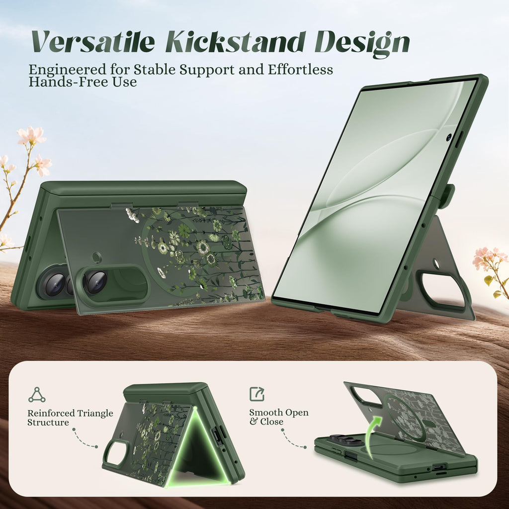 GVIEW for Samsung Galaxy Z Fold 8 Ultra Case Floral Compatible with Magsafe