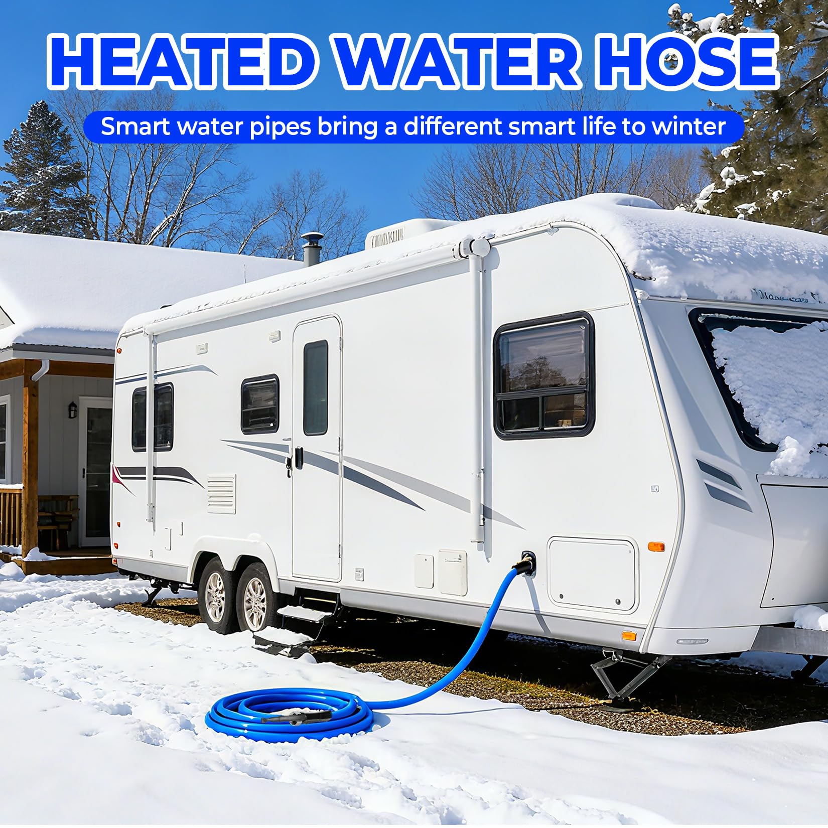 Yurnomy 30FT Heated Water Hose for RV,Rv Heating Water Hose,-45 ℉ Antifreeze Heated Drinking Garden Water Pipe,Rv Accessories for Camper