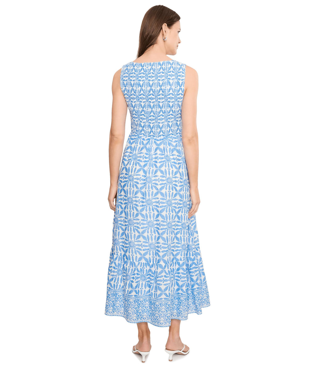 vineyard vines Ellen Maxi Dress, Haven Tile Blue, M