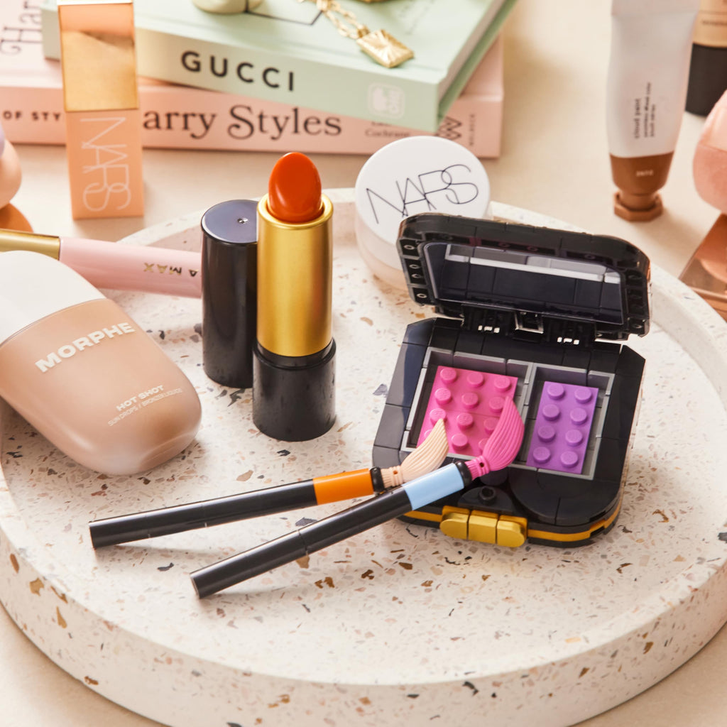 MAX Build More Premium Beauty Collection 2 Pack (Lip and Face Makeup Kit & Hair Dryer & Monday Shampoo) by ZURU – Novelty Unboxing Toy & Building Brick Collectible Minis with 329 Pieces