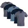 Gildan Men's V-neck T-shirts, Multipack Underwear, Navy/Heather Navy/Indigo Blue (5-pack), XX-Large US