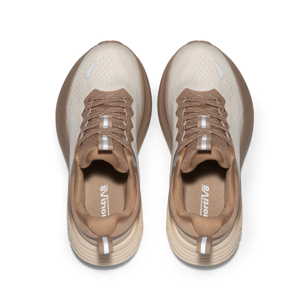 NORTIV 8 Women's Walking Shoes Cushion Comfortable ActiveBreeze Running Tennis Shoes Non-Slip Workout Gym Sports Athletic Breathable Fashion Sneakers,Size 8,Beige/Khaki,SNWS248W