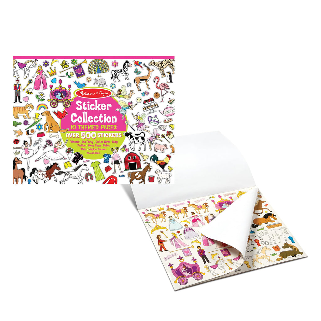 Melissa & Doug Sticker Collection Book: Princesses, Tea Party, Animals, and More - 500+ Stickers - FSC Certified