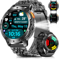 PODOEIL 1.43" AMOLED Smart Watch for Men with Flashlight, Bluetooth Calling, 110+ Sports Modes, IP68 Waterproof Fitness Tracker with 530mAh Battery, Heart Rate/SpO2/Sleep Monitor, Android & iOS