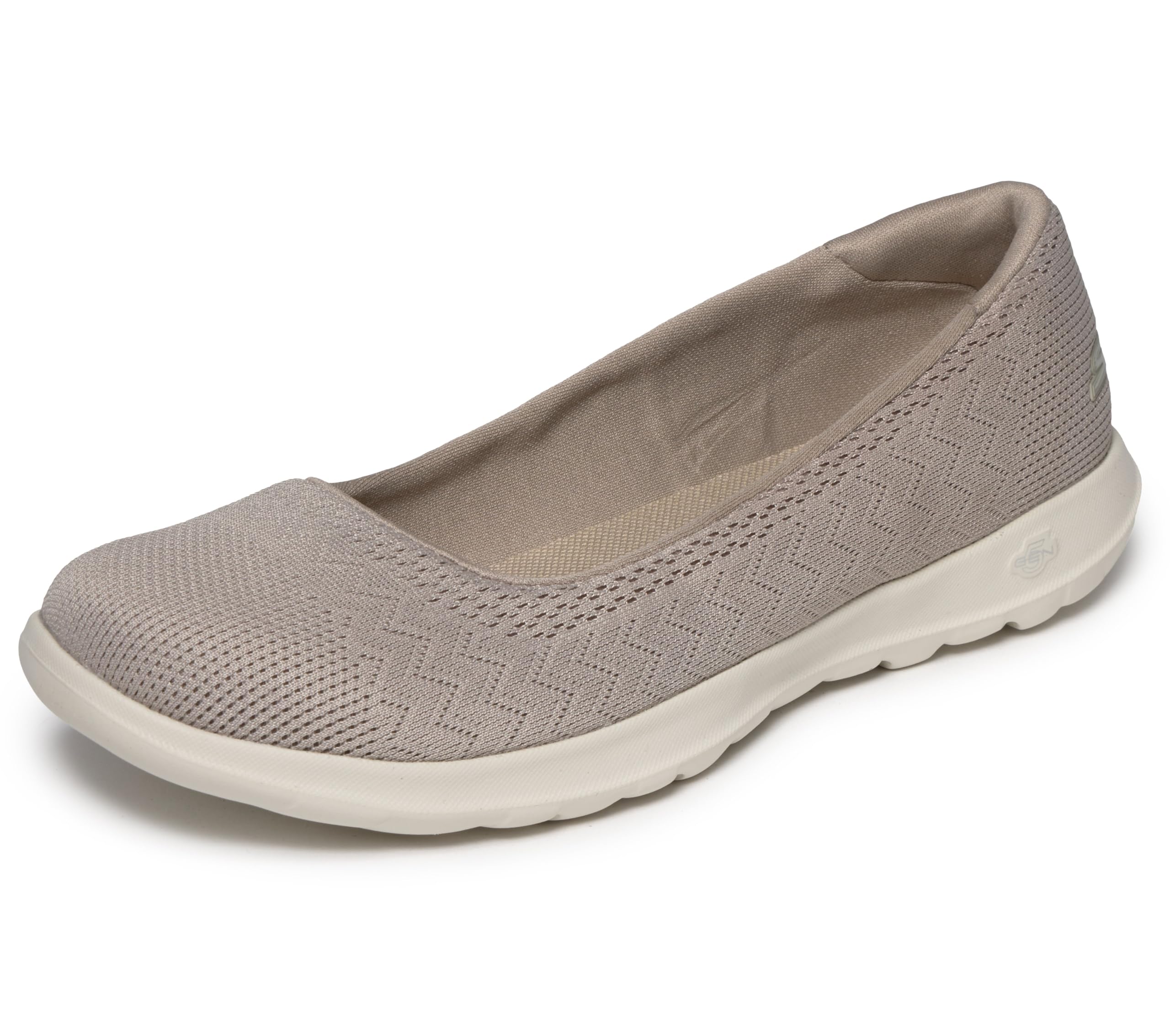 Skechers Women's Go Walk Lite - Dreamer Ballet Flat, Taupe, 7