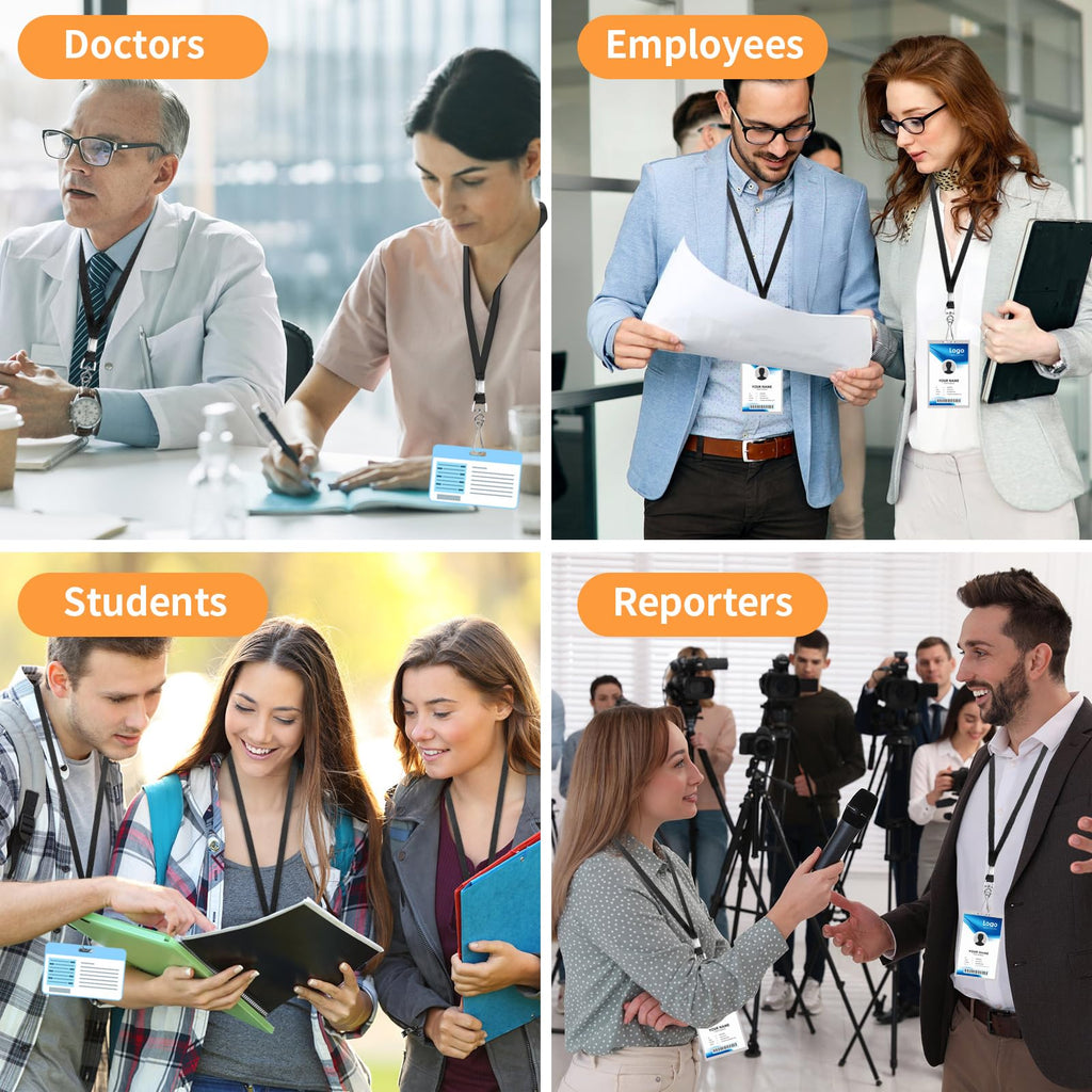 PEASUG 50 Pack Lanyards Bulk, Lanyards for Keys & ID Badges, Flat Neck Lanyard with Badge Clip Swivel Hook for Teacher, Kids, Men, Women, School, Activity, Classroom (Black)