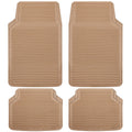 CAR PASS Rubber Floor Mats - All Weather, Full Set 4-Piece, Waterproof Automotive Mats Trim to Fit Most Cars, Sedans, SUVs, Vans - Heavy Duty Anti-Slip Easy Clean, All Beige