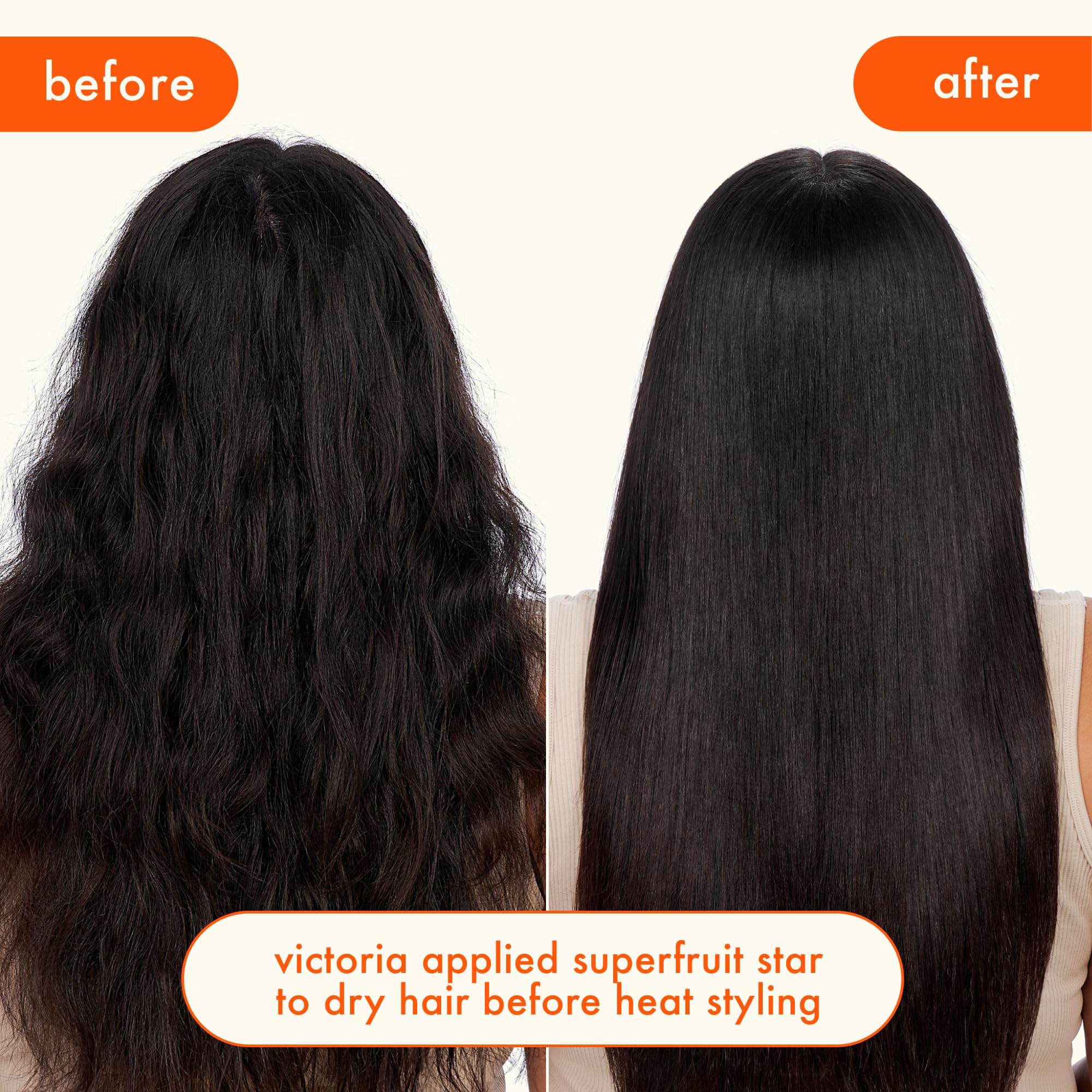 amika superfruit star lightweight hair styling + heat defense oil, 1.7oz | heat protection, strengthen + reduce breakage, smooth frizz, add glossy shine