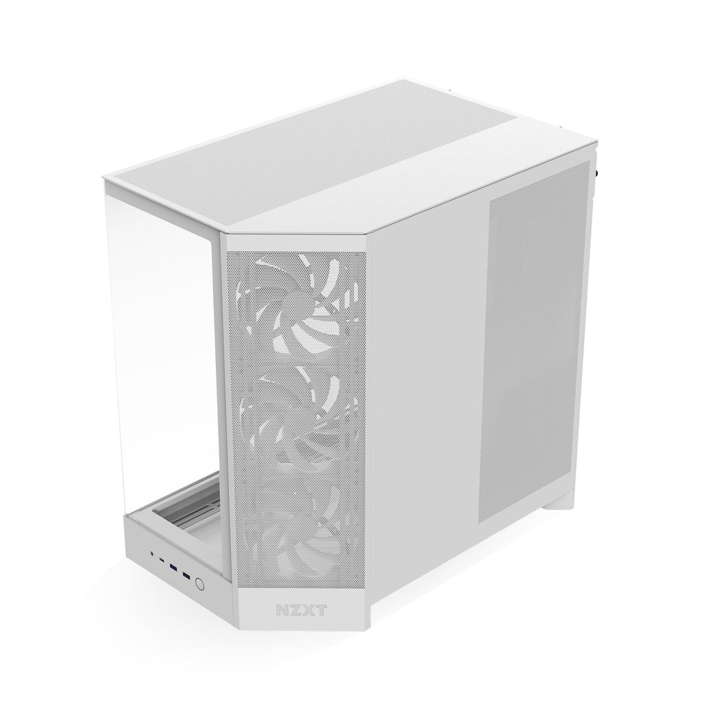 NZXT H9 Flow (2025) – Large Dual-Chamber ATX Mid-Tower Airflow PC Case – Includes 3 x 140mm & 1 x 120mm Fans – 420mm Radiator Support – Tempered Glass – Back-Connect Ready – White