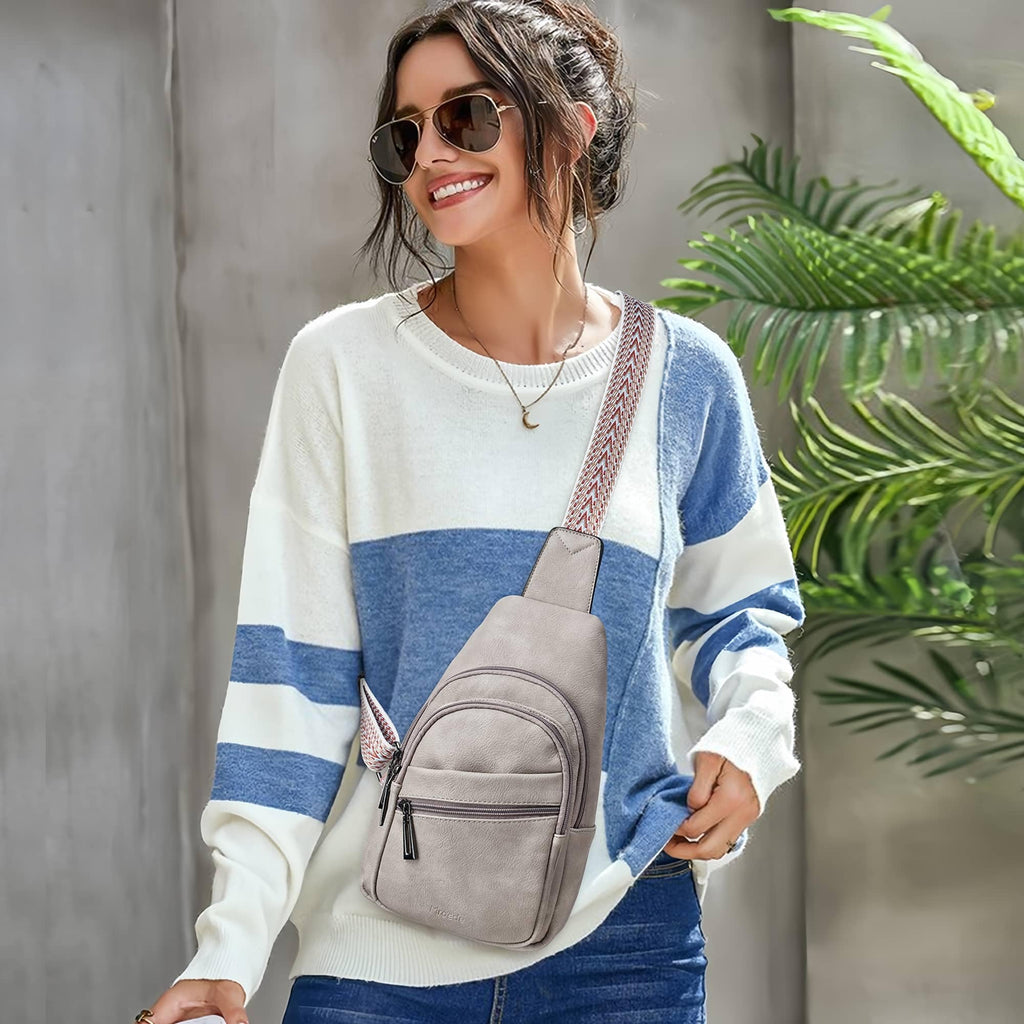 Mroede Sling Bag Crossbody Bags for Women Small Cross Body Bag Fanny Packs Chest Sling Purse for Daily Travel Leisure Sport