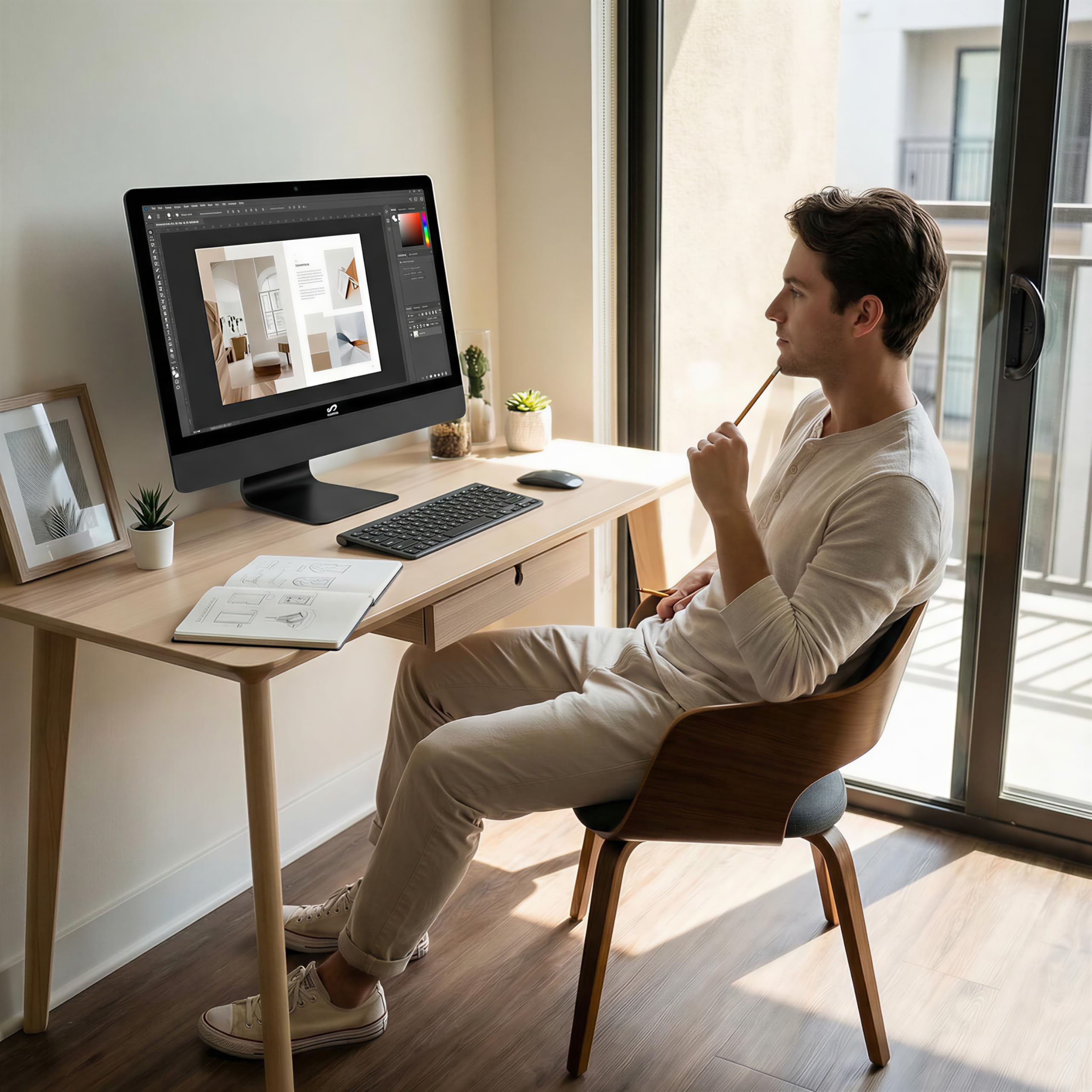 STGSivir All in One Desktop Computer, 22" FHD Display, Intel Core i5 up to 3.7GHz, 16GB RAM, 512GB SSD, WiFi, BT 5.0, RGB Keyboard & Mouse, Webcam, Windows 11 Home