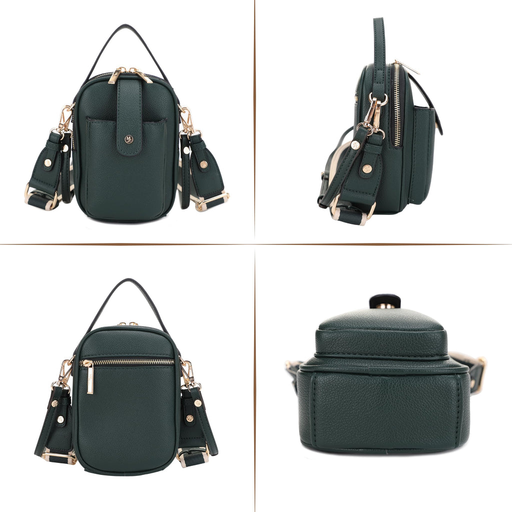Mali+Lili Gail Vegan Leather Multi Compartment Crossbody Bag - Olive