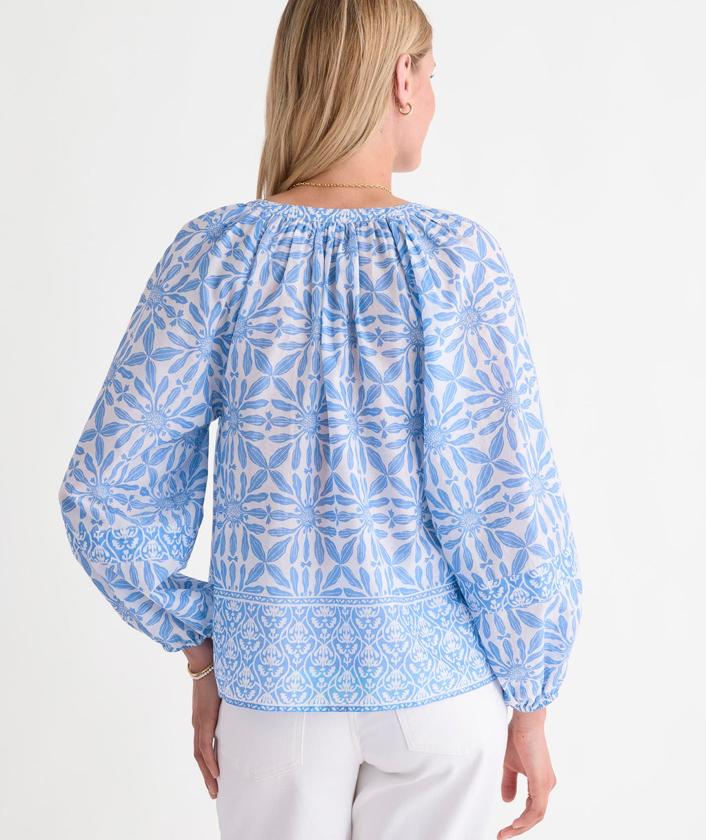 vineyard vines Emilia Top, Haven Tile Blue, XL