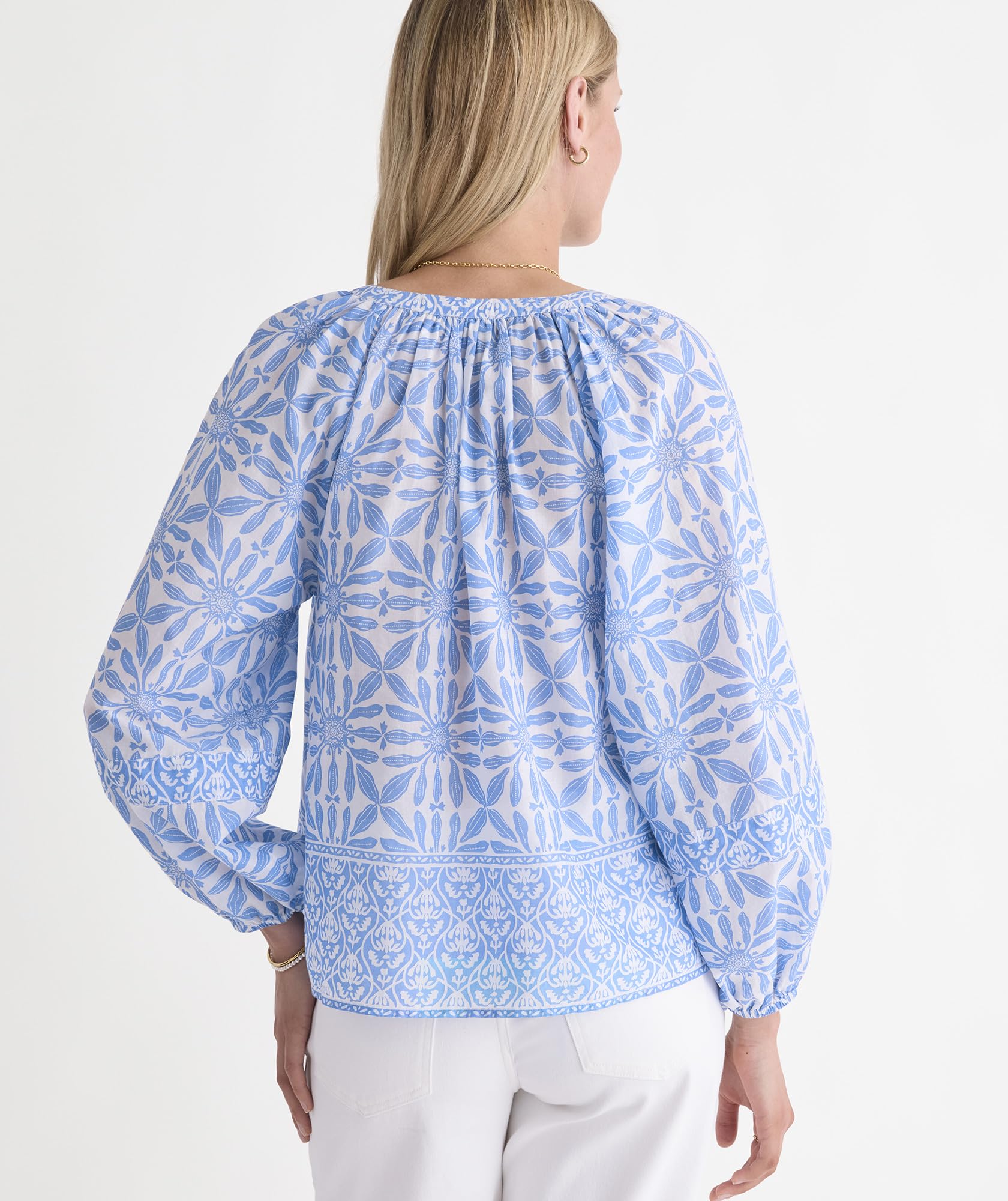 vineyard vines Emilia Top, Haven Tile Blue, XL