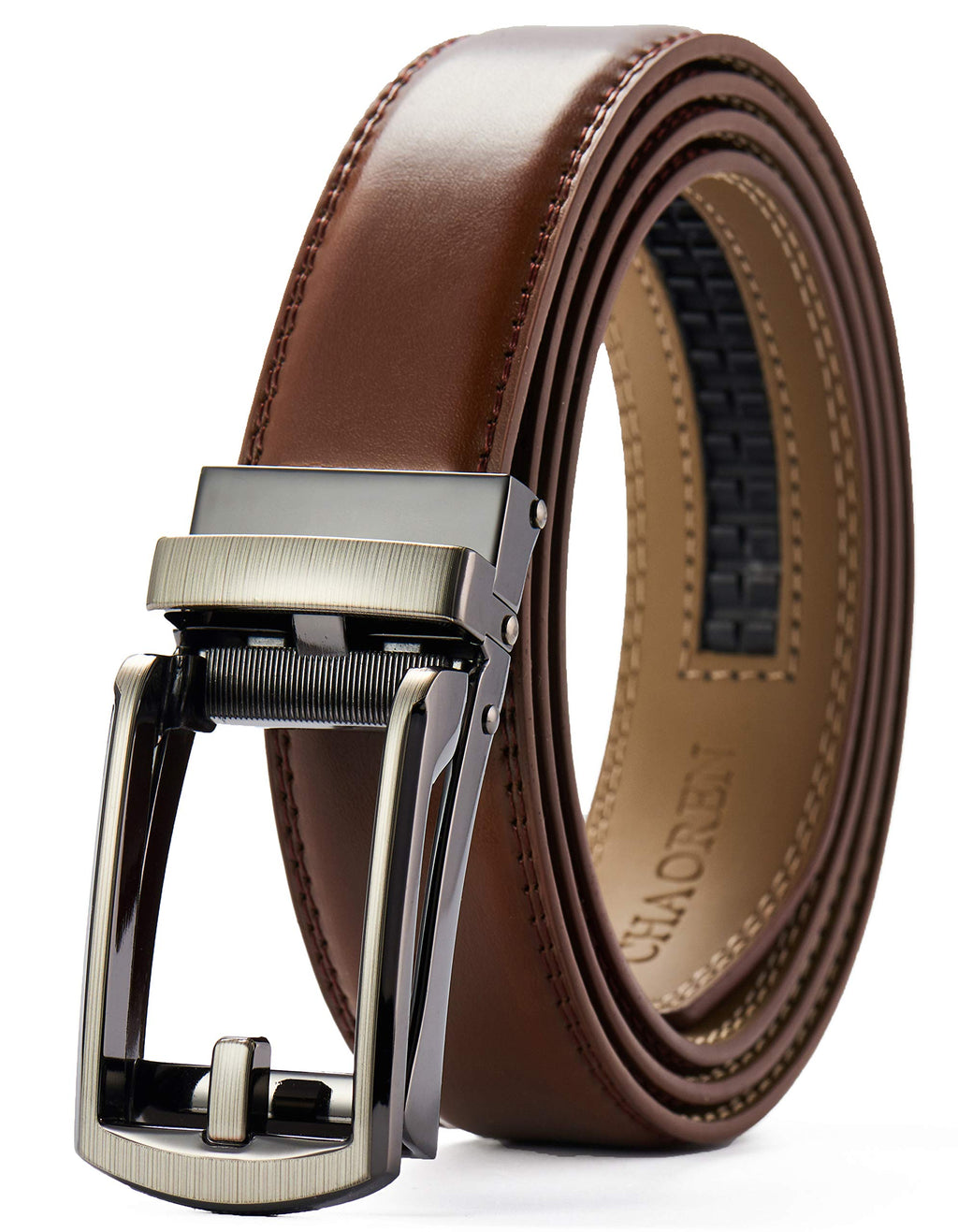CHAOREN Mens Dress Belt - Ratchet Belt Leather 1 1/4" Comfort Click - Perfect Companion to Mens Dress Shoes