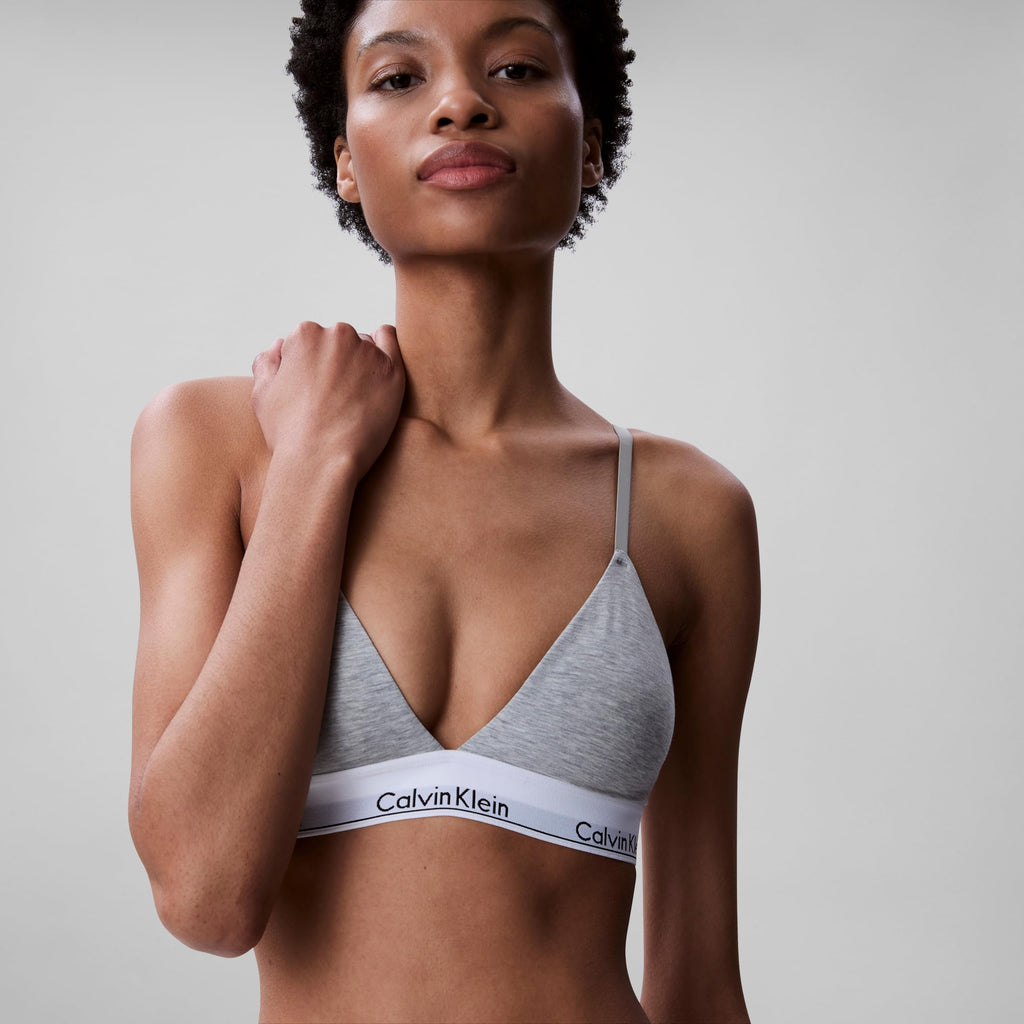 Calvin Klein Modern Cotton Lightly Lined Triangle Bralette Grey Heather