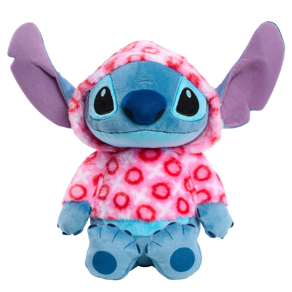Disney Stitch Large 13-inch Valentines Heart Hoodie Plush Stuffed Animal, Soft & Huggable, Toy for Fans, Girls, Boys, Ages 2 and Up by Just Play