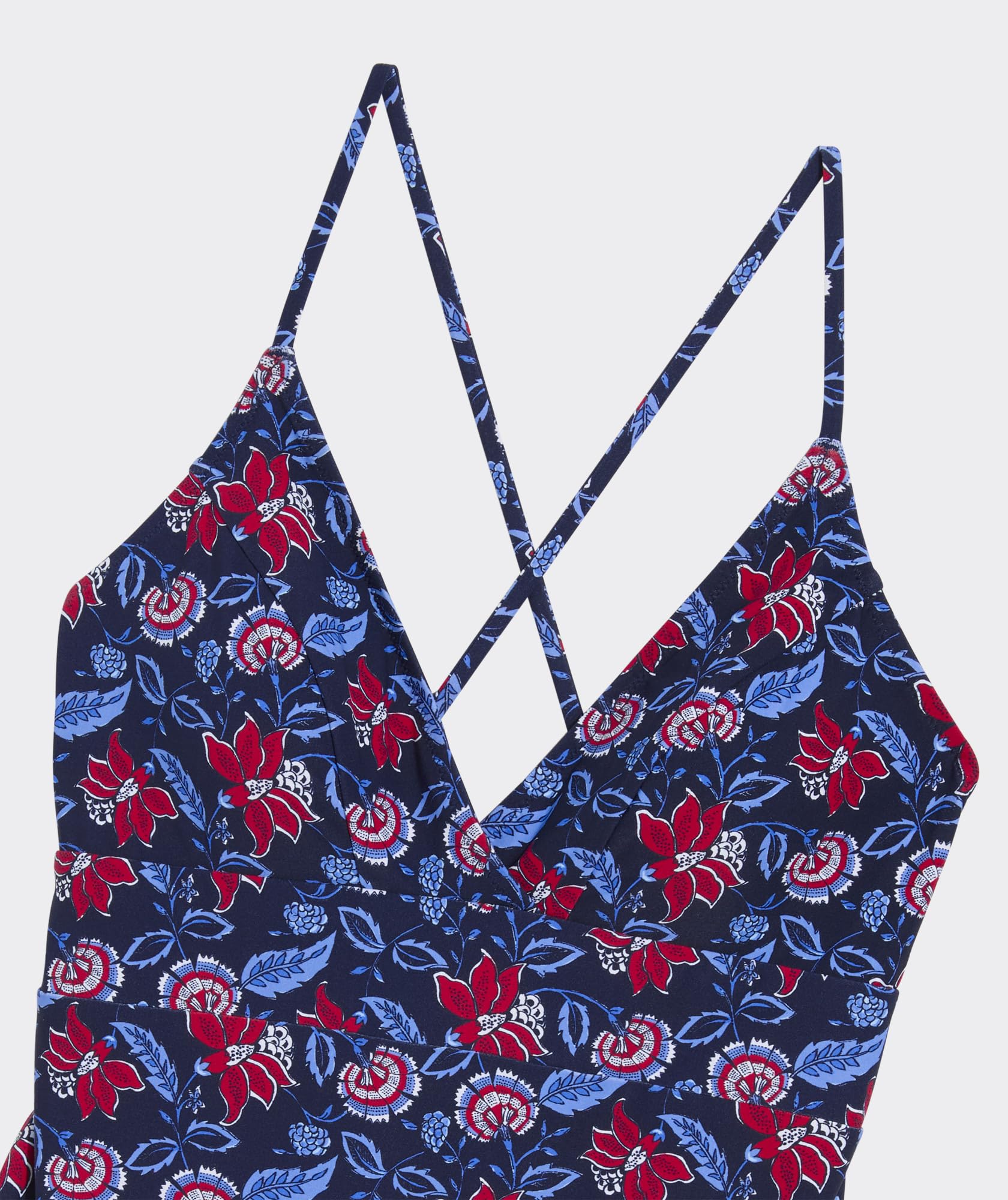 vineyard vines Sconset One-Piece, Floral Navy Print, L