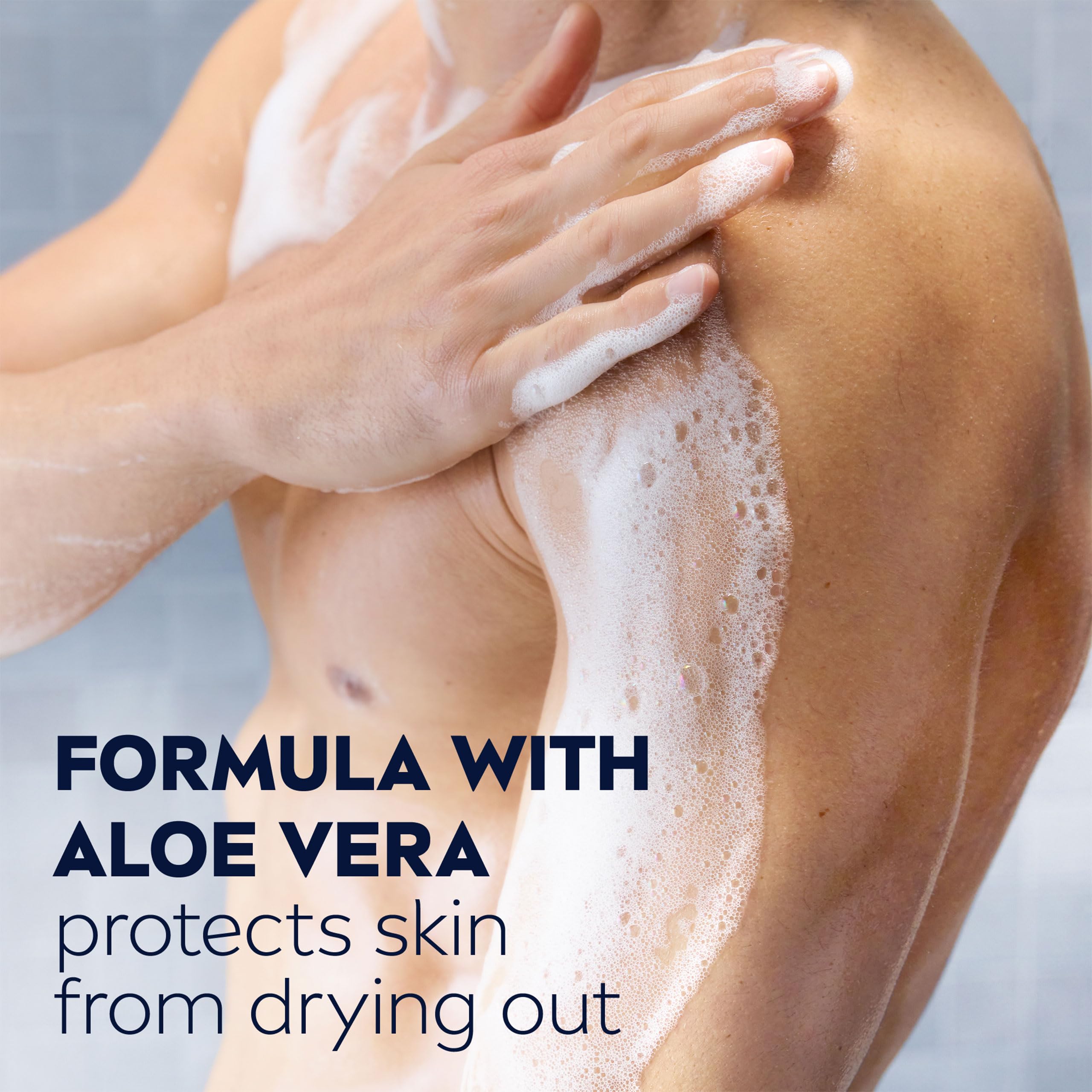 NIVEA MEN Protect & Care Shower Gel (250 ml), Moisturising 3-in-1 Body Wash for Men with Aloe Vera, Energising NIVEA MEN Shower Gel