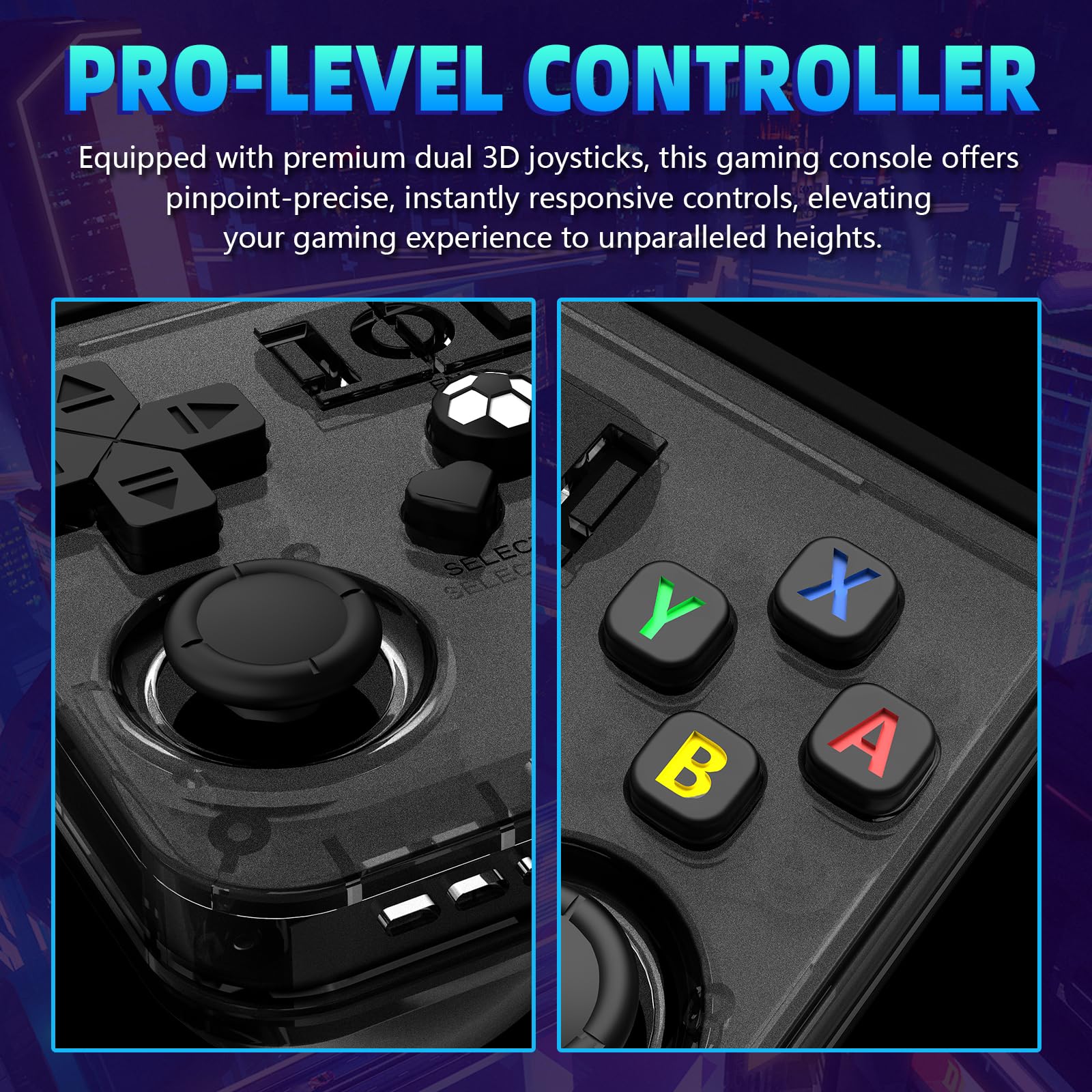 R36MAX Retro Gaming Console, 4.0 Inch Handheld Game Console with 64GB Classic Video Games Inchluded,Support 30+ Simulators,Hand Held Game Console for Christmas (Black)