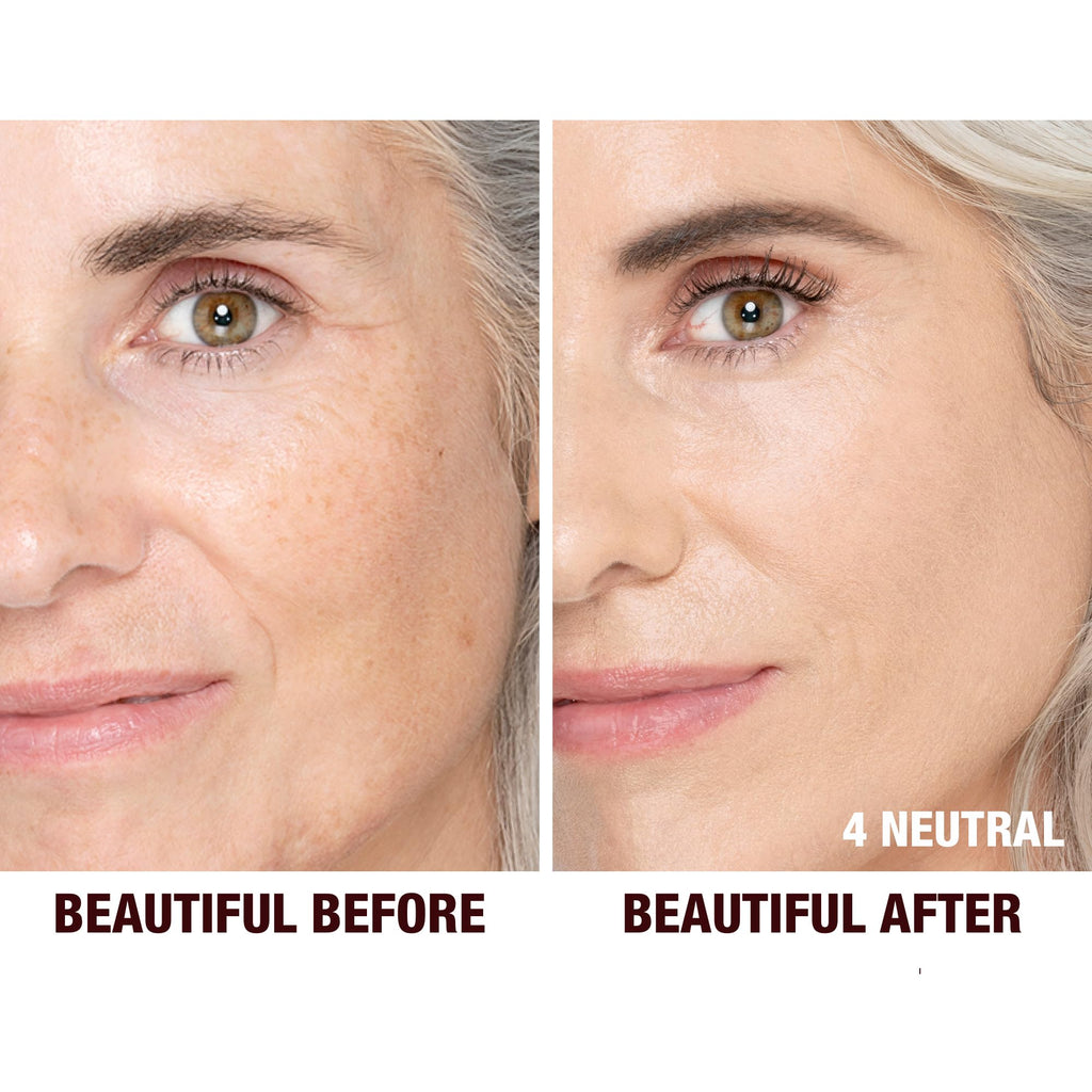 Charlotte Tilbury Beautiful Skin Medium Coverage Hydrating Foundation - Buildable Liquid Makeup for Instant Glow, Plumping Hydration & Lasting Skincare Benefits - 4 Neutral