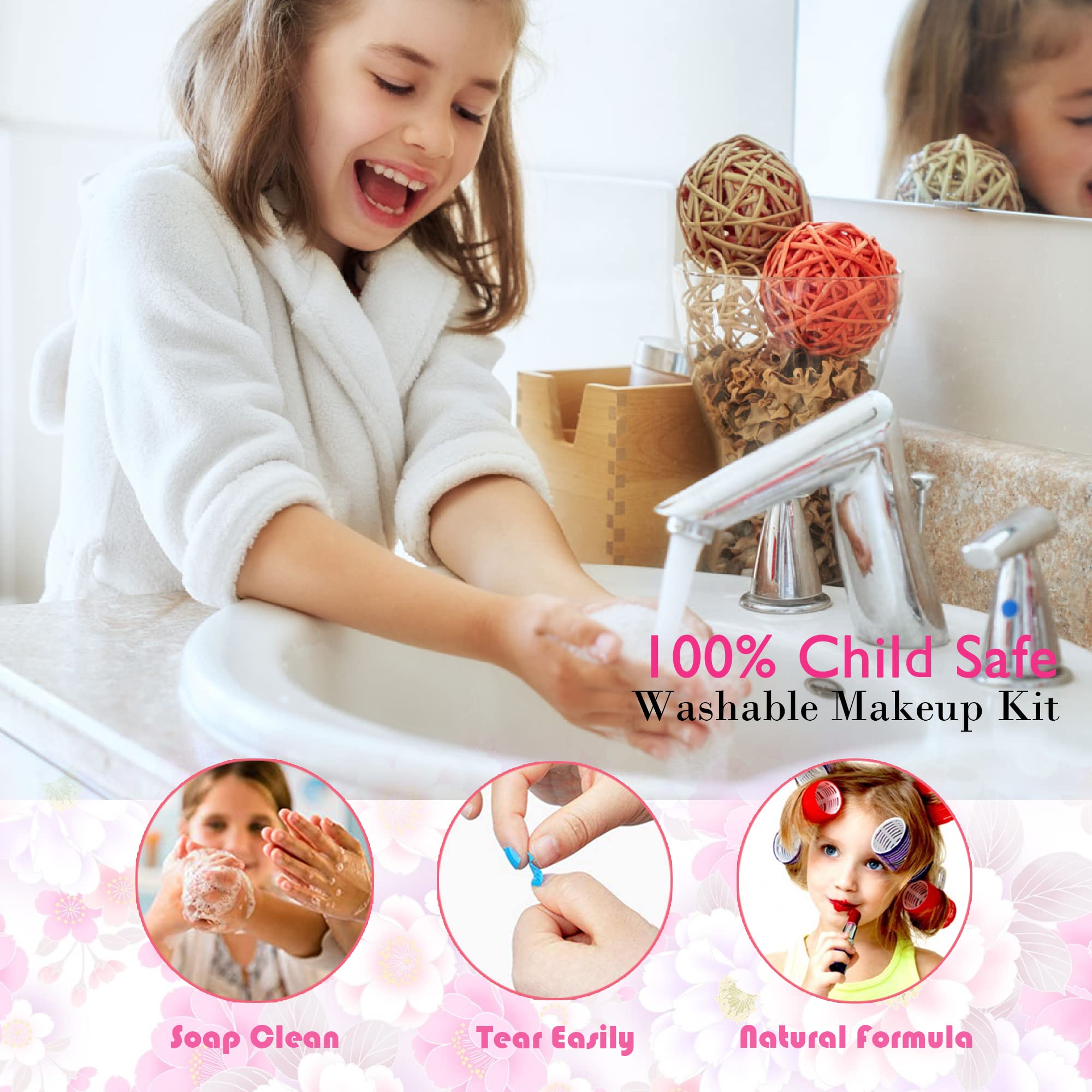 Kids Makeup Sets for Girls - Kids Makeup Sets for Girls 5-8, Maquillaje para Niñas, Play Make Up Kit, Best Toys for Little Girl,Princess Toddler Kid Stuff, Ages 3456789 10 Year Old Girl Birthday Gifts