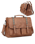 FADEON Messenger Bag for Women, Designer Leather Satchel Backpack Purses Large Laptop Briefcase Multi Pocket Shoulder Bags