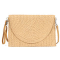 LA CARRIE Beach Bags Straw Purse for Women Shoulder Woven Clutch Envelope Crossbody Bag Handbags for Summer Vacation(Khaki 1)