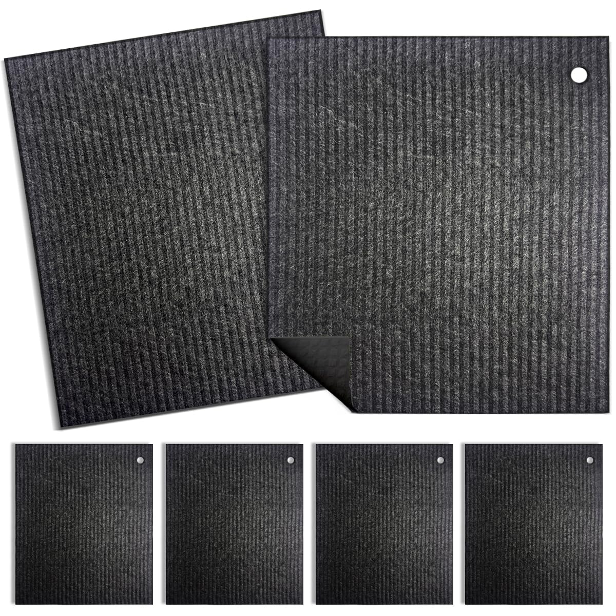 Spunspon 6 - Pack Swedish Kitchen Dish Cloths - Reusable Paper Towels for Counters & Dishes - Eco Friendly Cellulose Sponge Cloth - (Black)