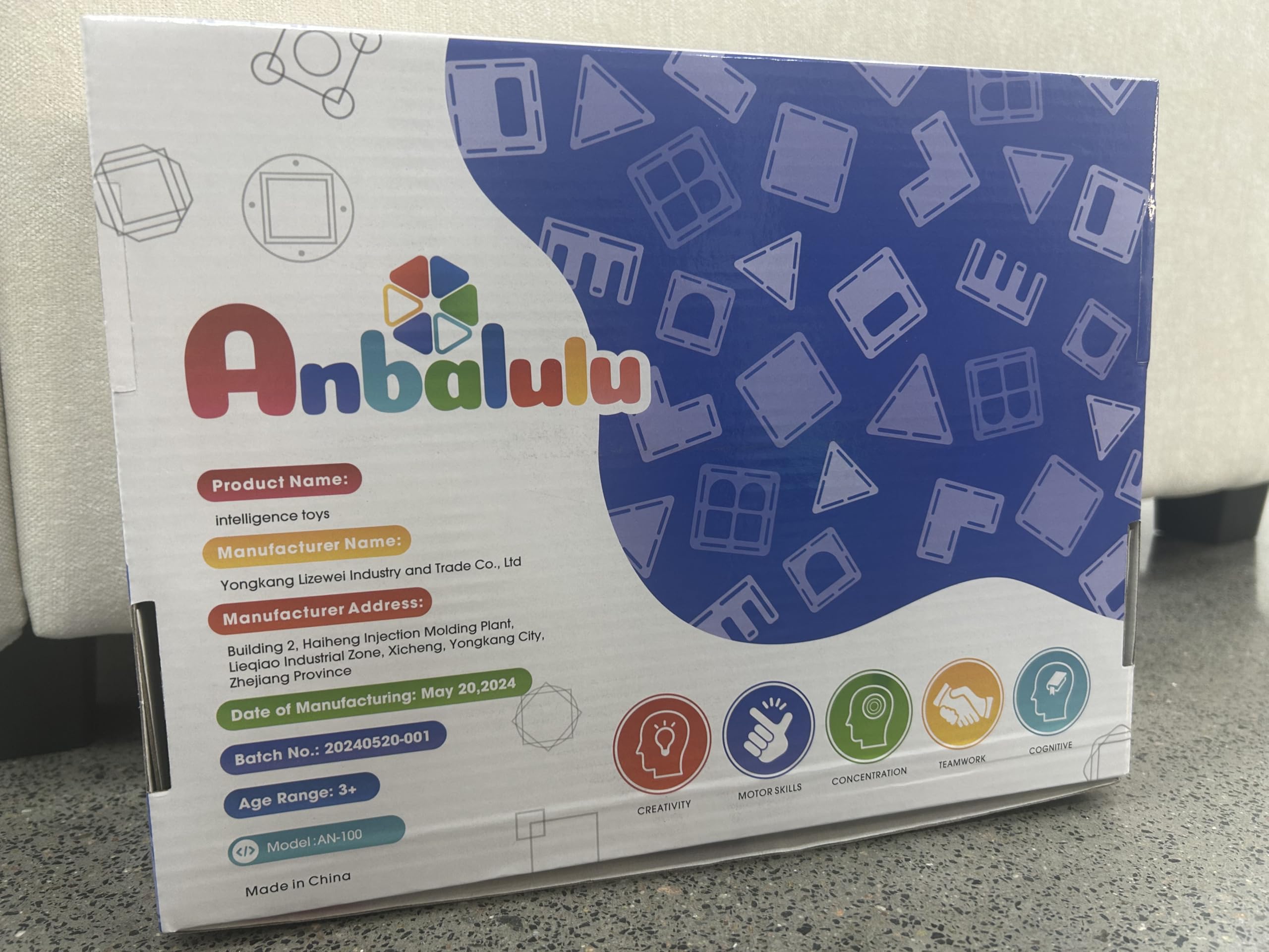 Anbalulu Magnetic Tiles 100PCS with 2 Cars, STEM Educational Building Blocks for Kids Ages 3-9, Magnet Construction Toys Gift for Toddlers