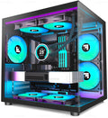 FOIFKIN F100 PC Case - Pre-Installed 3 ARGB Fan, Micro-ATX Gaming PC Case, 270° Panoramic Glass with USB 3.0, FOIFKIN (Black)