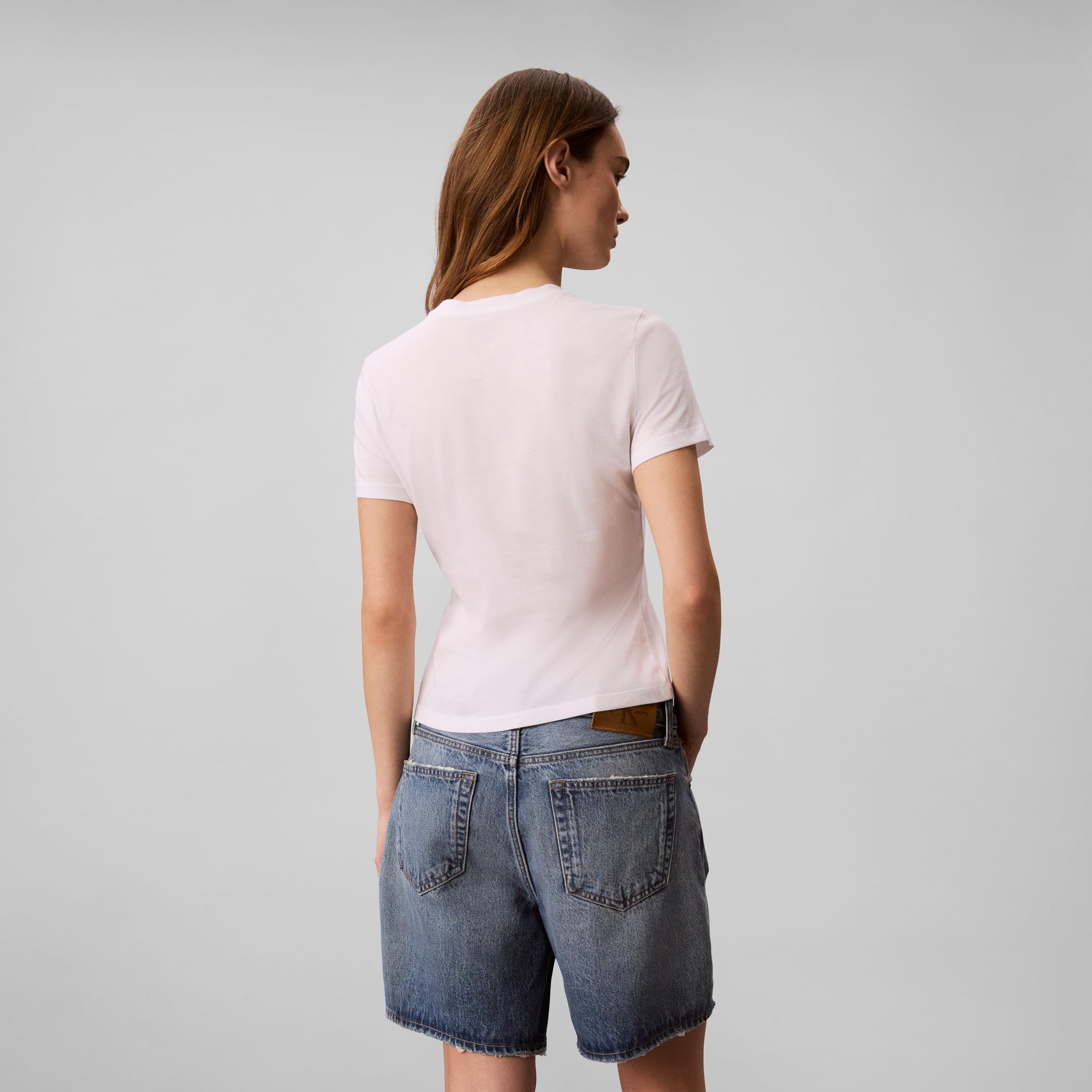 Calvin Klein Women's Slim Fit Cotton Modal Monogram Tee