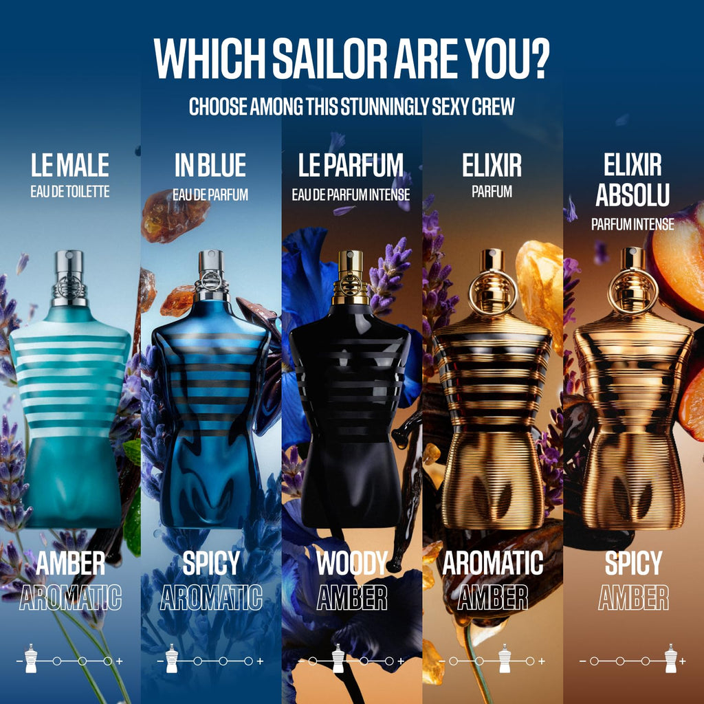 Jean Paul Gaultier Le Male In Blue Eau de Parfum for Men - Long Lasting Spicy Aromatic Men's Cologne with Blue Lavender, Anise & Benzoin - Limited Edition Designer Spray, 4.2 oz