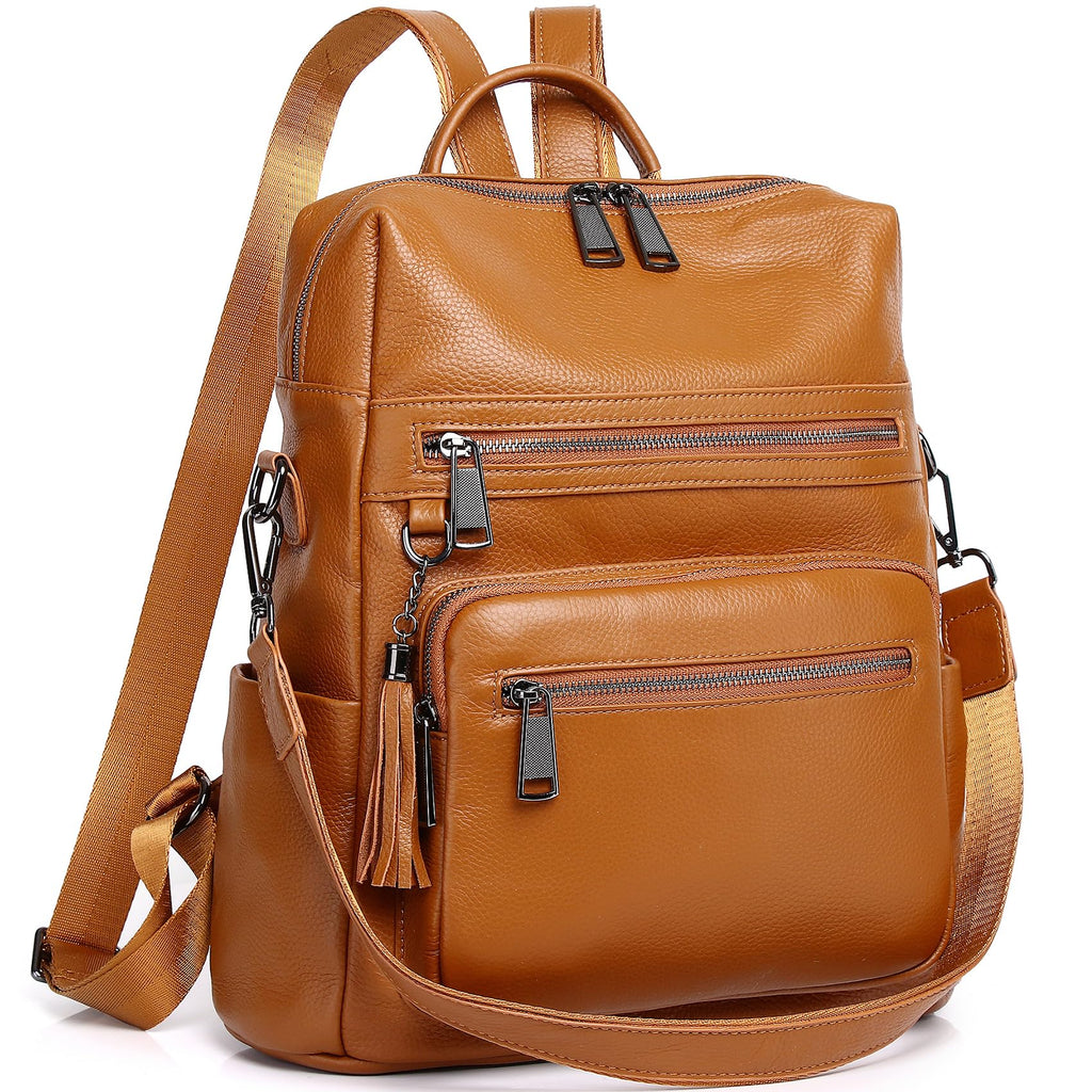 Wesccimo Genuine Leather Backpack Purse For Women