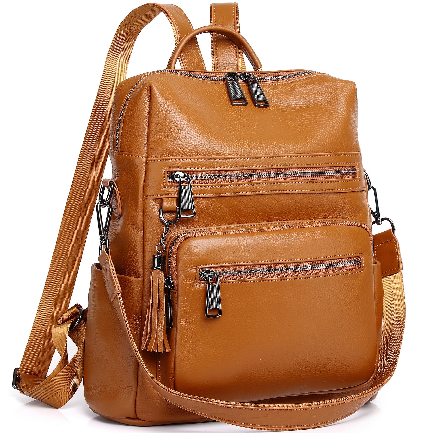 Wesccimo Genuine Leather Backpack Purse For Women