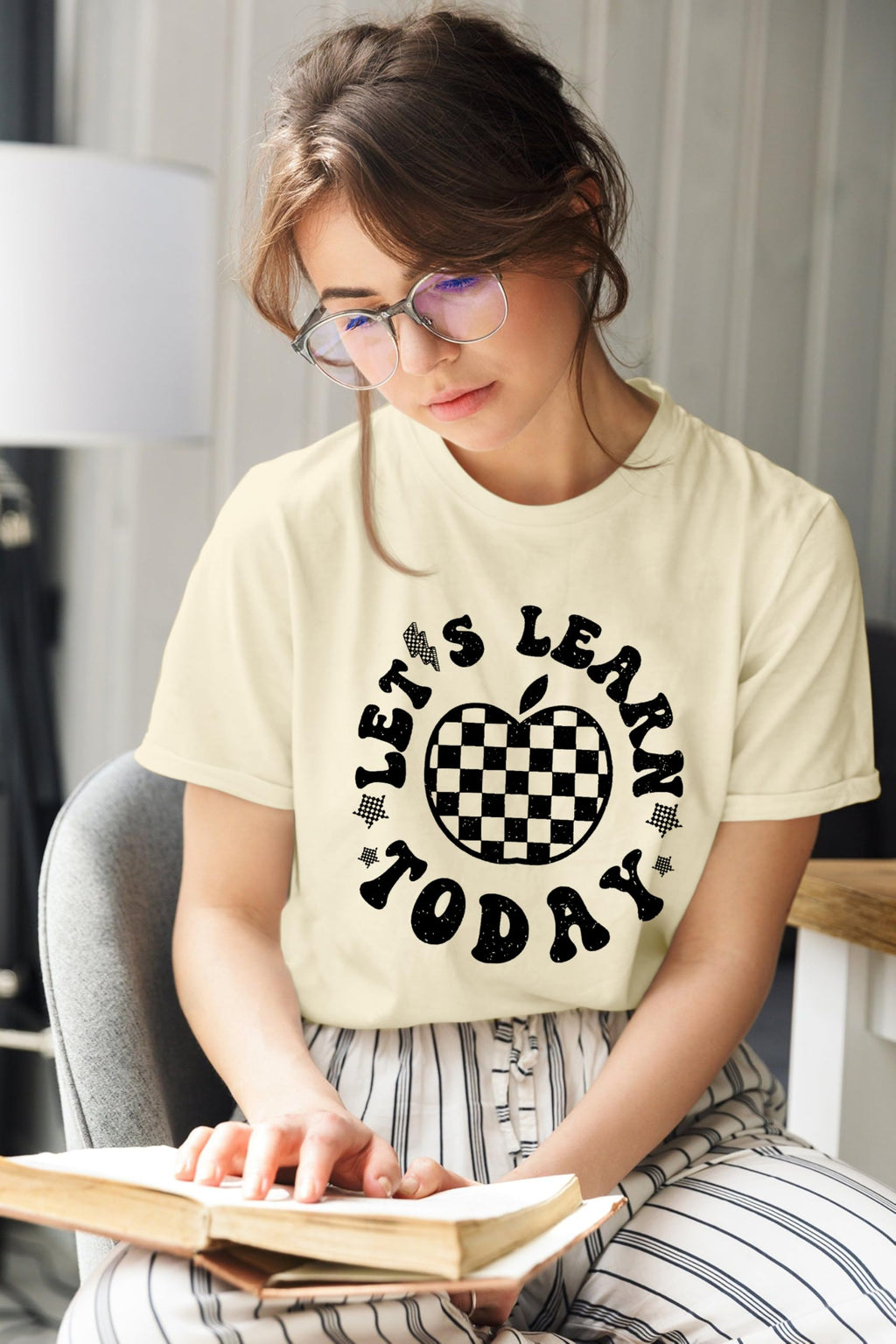 ASTANFY Let's Learn Today Teacher Shirts Women Teacher Gifts Graphic Tees