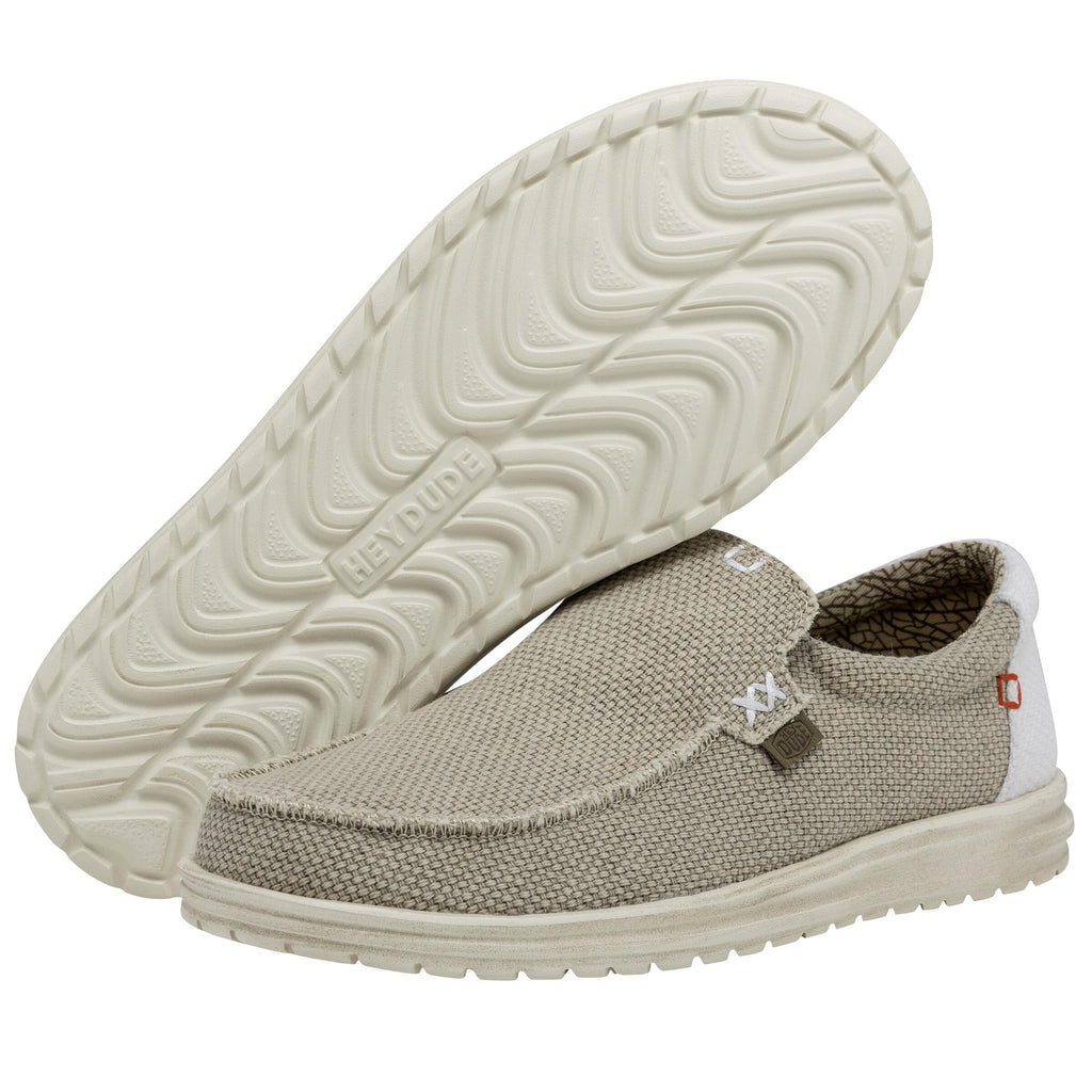 HEYDUDE Men's Mikka Braided Off White Size 11| Men's Loafers | Men's Slip On Shoes | Comfortable & Light-Weight