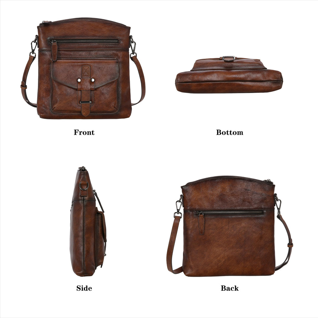 HESHE Leather Crossbody Bags for Women Shoulder Handbags Satchel Purse(CE)