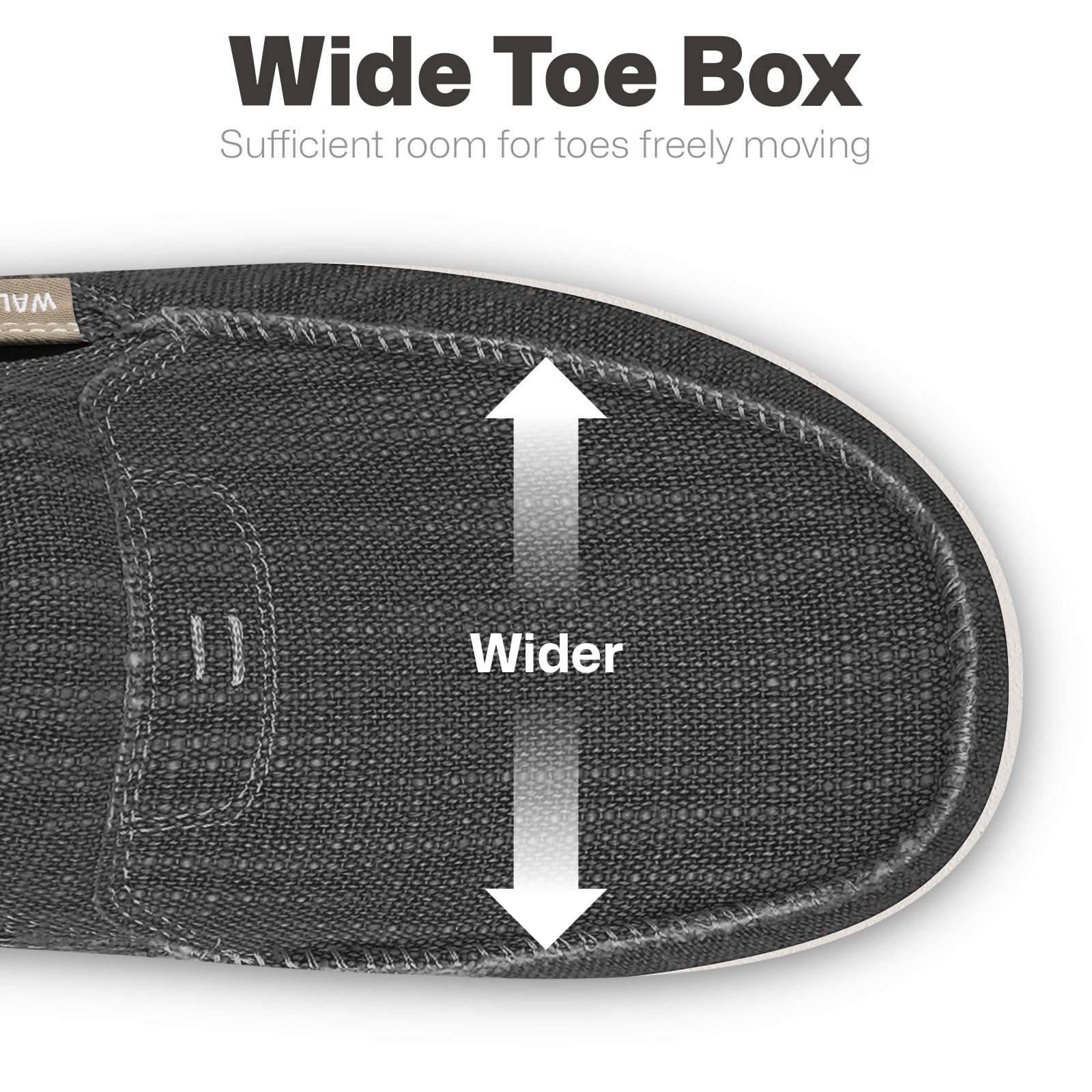 Mens Slip On Shoes, Canvas Mens Loafers with Arch Support, Orthopedic Mens Boat Shoes for Plantar Fasciitis, Indoor & Outdoor Walking Slippers Shoes for Pain Relief (9.5, Black)