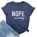 LOOKFACE Women Cute Tops Nope Summer Graphic Tees Heather Navy Medium