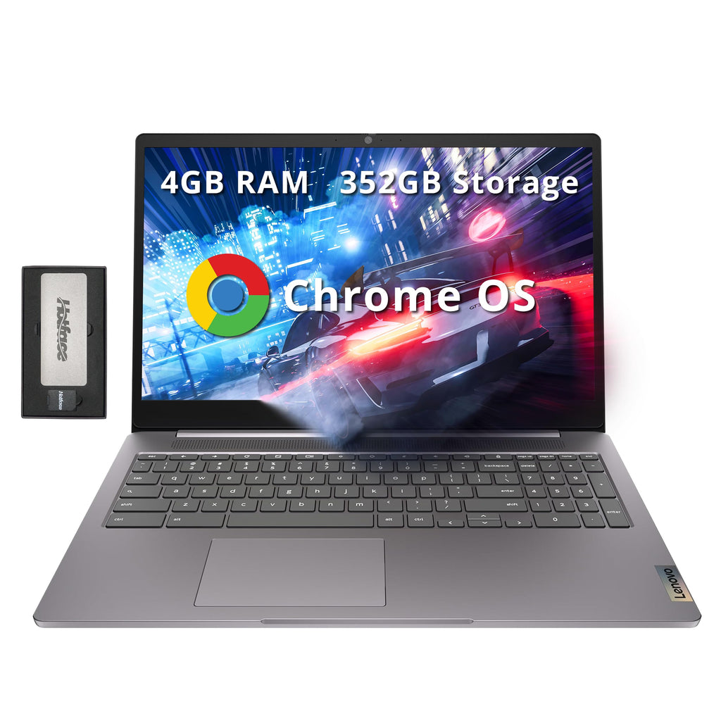 Lenovo Ideapad 3 15.6" FHD Chromebook, Intel Celeron N4500, 4GB RAM, 352GB Storage (64GB SSD+288GB Docking Station Set), ‎Intel UHD Graphics, Full Size Keyboard, Chrome OS, Artic Gray