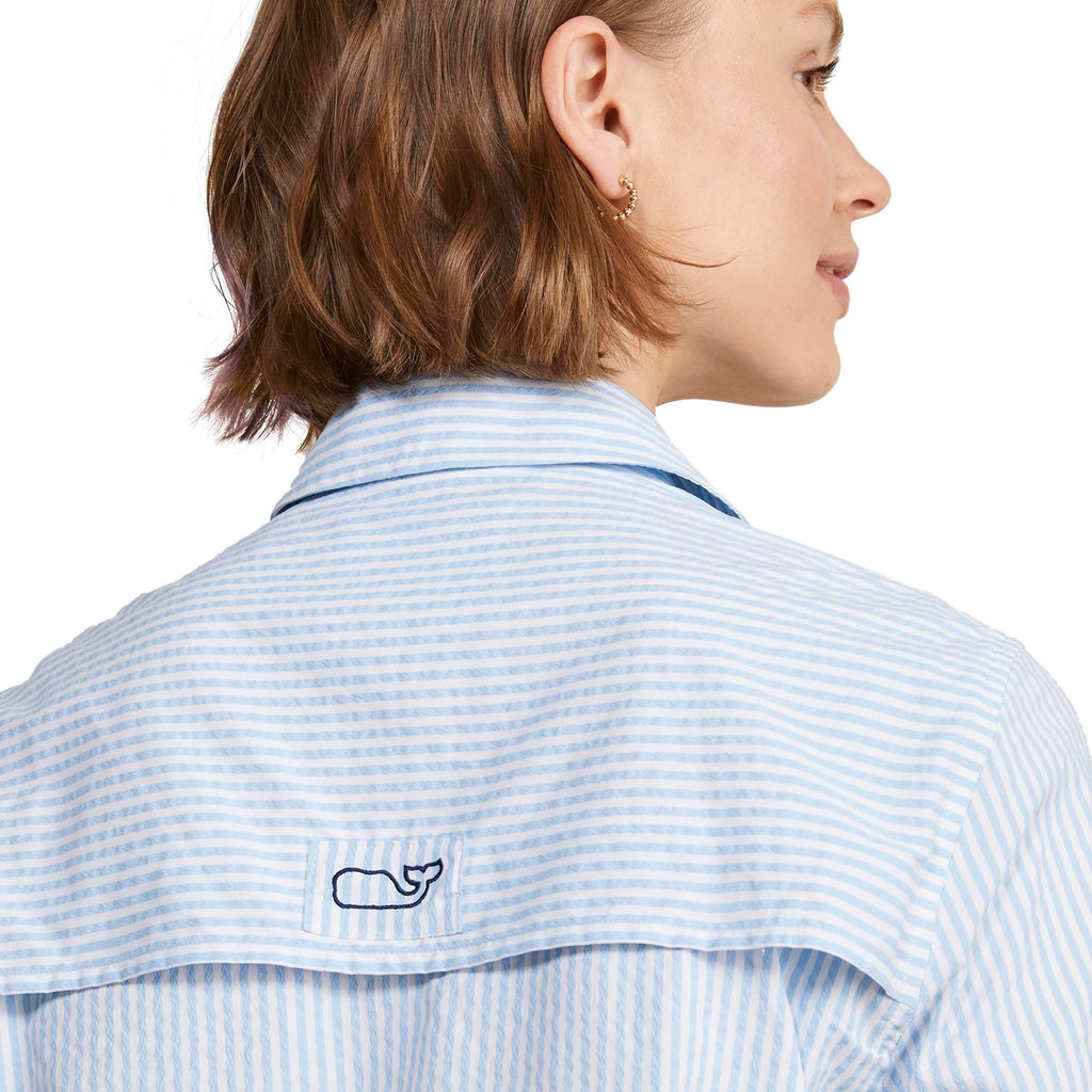 vineyard vines Women's Original Harbor Cover-Up, Seersucker/Jake Blue, 0