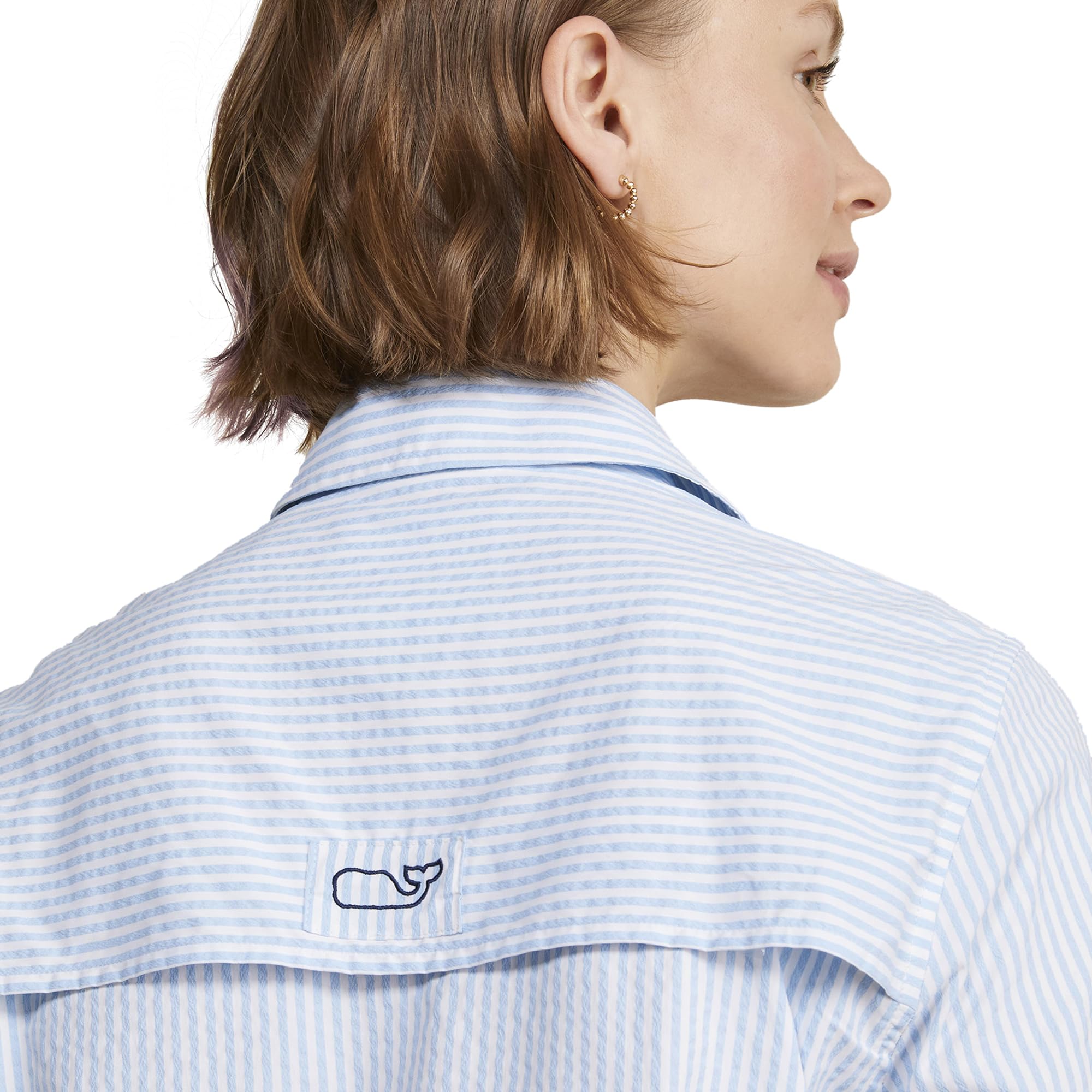 vineyard vines Women's Original Harbor Cover-Up, Seersucker/Jake Blue, 0