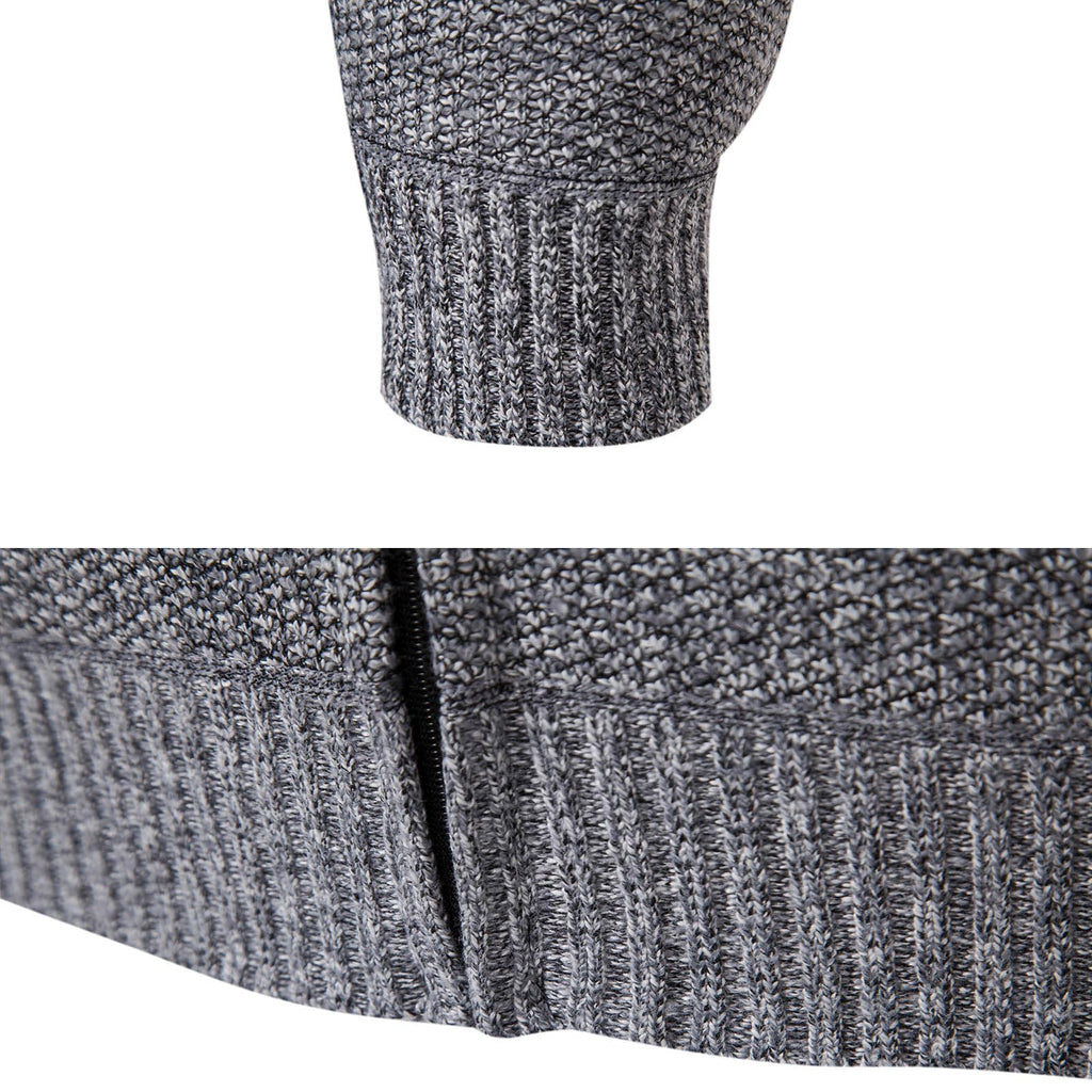 Mylldey Mens Hoodies Knit Sweater, Full Zip Fleece Lined Cardigan Sweaters Casual Regular Fit Knit Hooded Men Sweater Jacket(Blue, S)